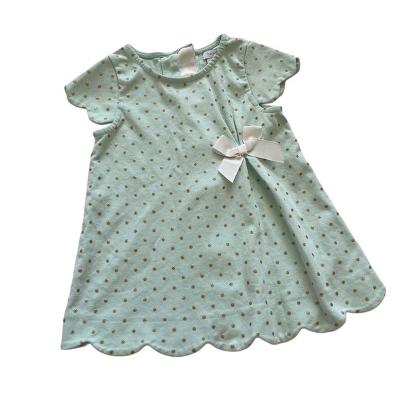 Tahari Other - Tahari Kids Girl Aqua Pastel blue A-line Bow Polka Dot Cotton blend dress 3T